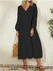 Autumn New Fashion Women's Wear Cotton Loose Lantern Sleeve Dress