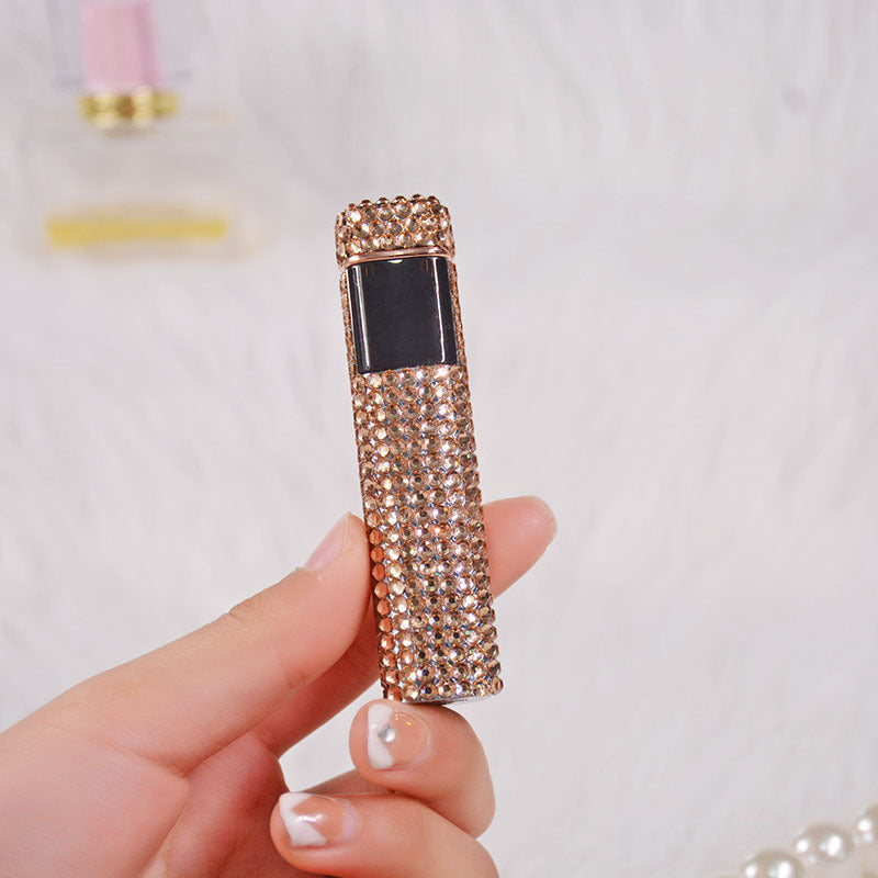 Rhinestone Touch Screen USB Rechargeable Windproof Smoke Lighter