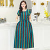 Women's Fashion Casual Cotton Linen Mid-length Dresses