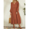 Autumn New Fashion Women's Wear Cotton Loose Lantern Sleeve Dress